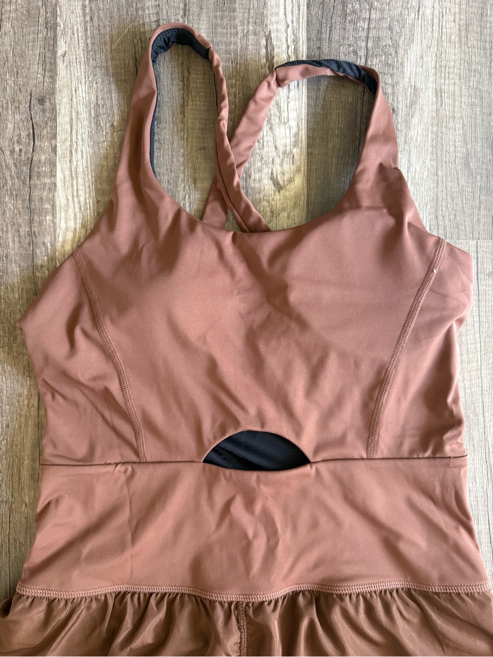 Wenlia Romper Brown Wenlia Workout Romper Onesie with Padded Bra Size Small - Picture 2 of 11
